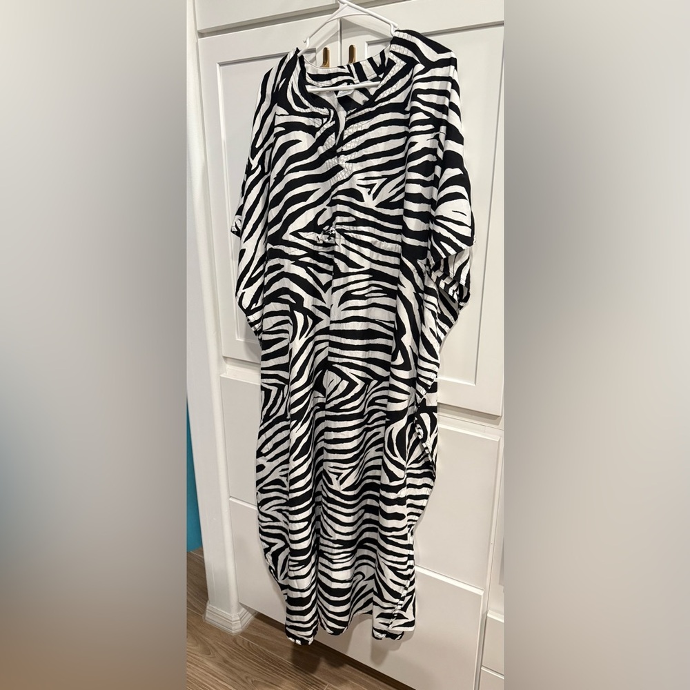 Vintage Rima Beachworld Zebra Print Maxi Dress OS see measurements